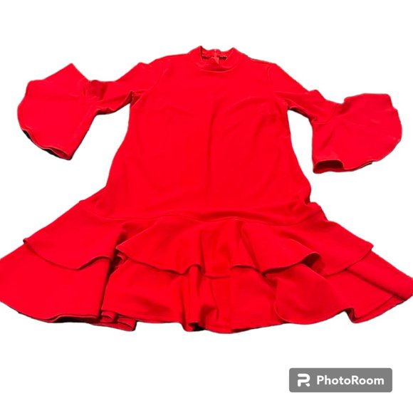 Boston Proper Beyond Travel Flare  Double Ruffled Party Cocktail Dr… - Picture 4 of 16